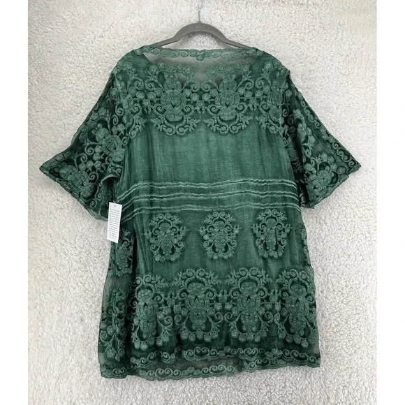 Soft Surroundings Tunic Womens Large Petite LP Silk Tessa Embroidered Fairycore - Picture 8 of 8